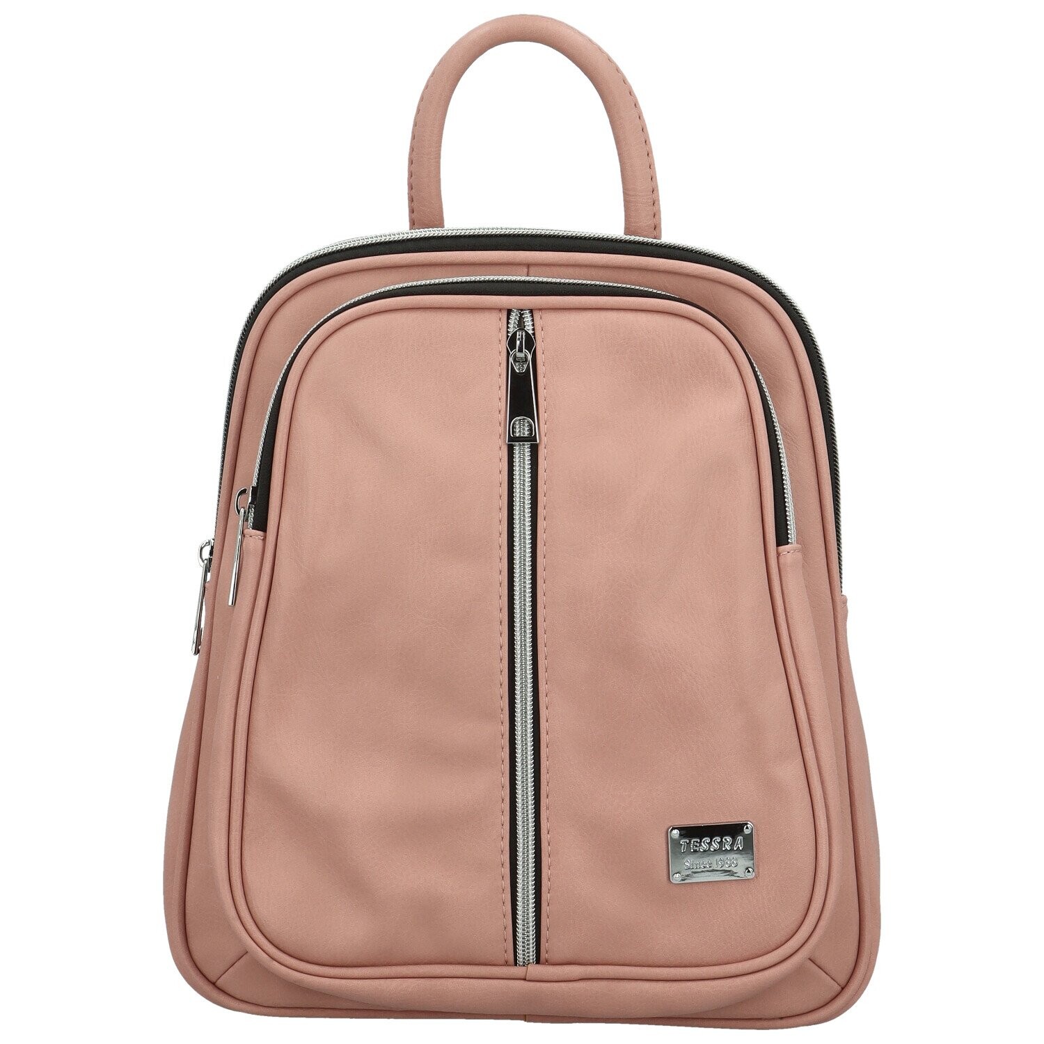 Módní dámský koženkový batoh Florence new, růžový