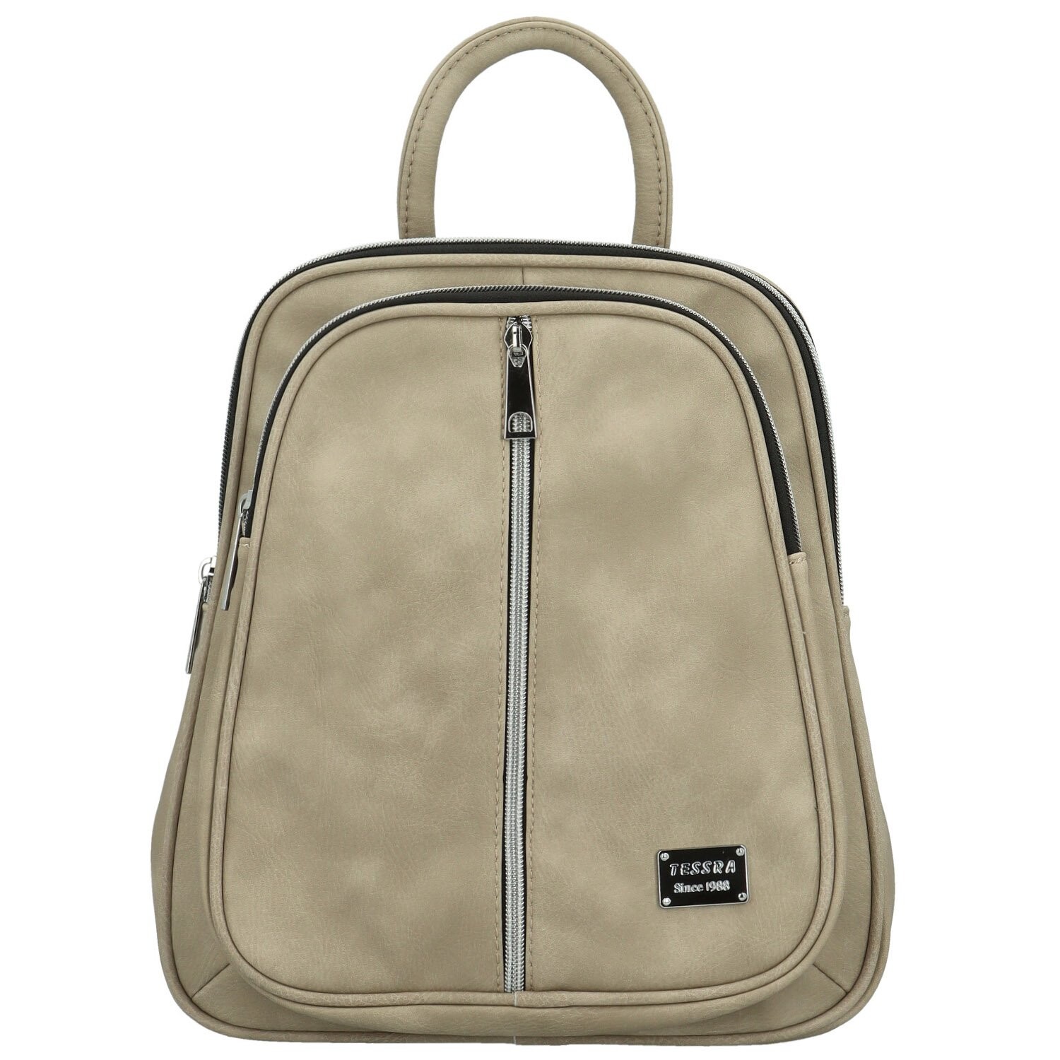 Módní dámský koženkový batoh Florence new, khaki