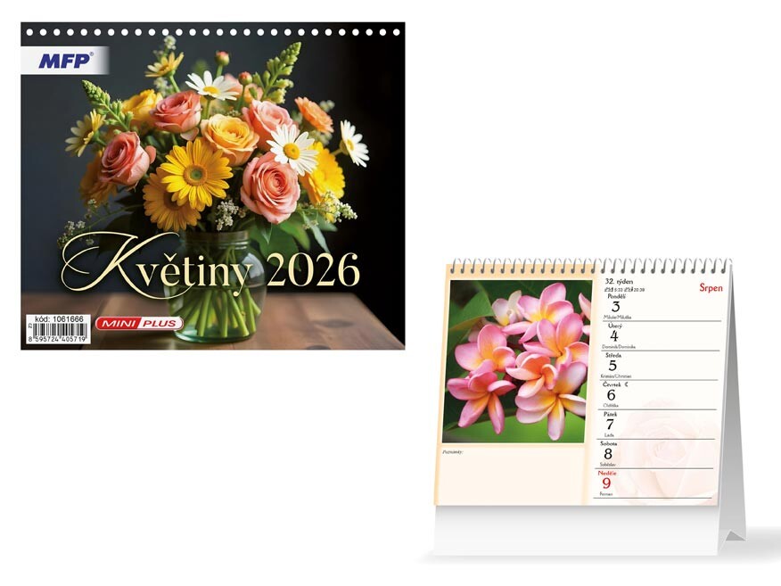 MFP 1061666 Kalendář 2026 stolní mini Květiny