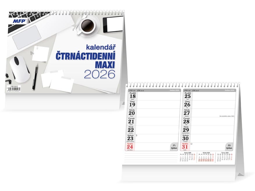 MFP 1061643 Kalendář 2026 stolní Čtrnáctidenní MAXI