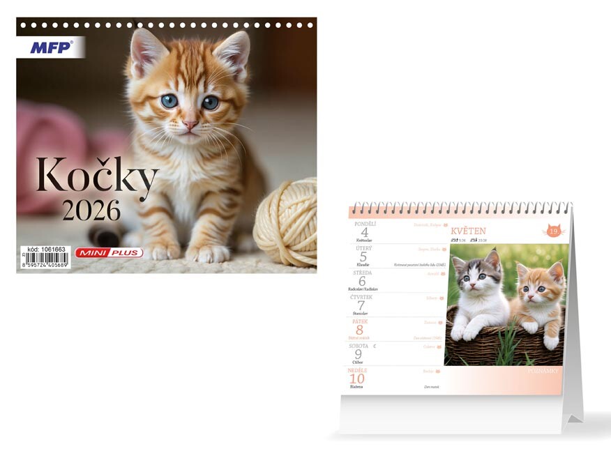 MFP 1061663 Kalendář 2026 stolní mini Kočky