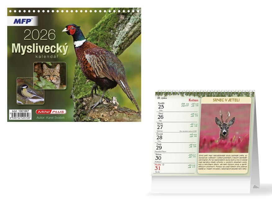 MFP 1061667 Kalendář 2026 stolní mini Myslivecký