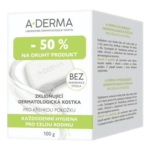 A-DERMA Zklidňující dermatologická kostka DUO 100g