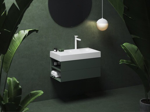 Skříňka pod umyvadlo bez umyvadla Ravak Lite 80 x43x45 cm grey green X000001876