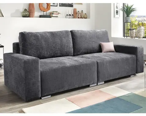 Rozkládací pohovka Anafi, tmavě šedá látka