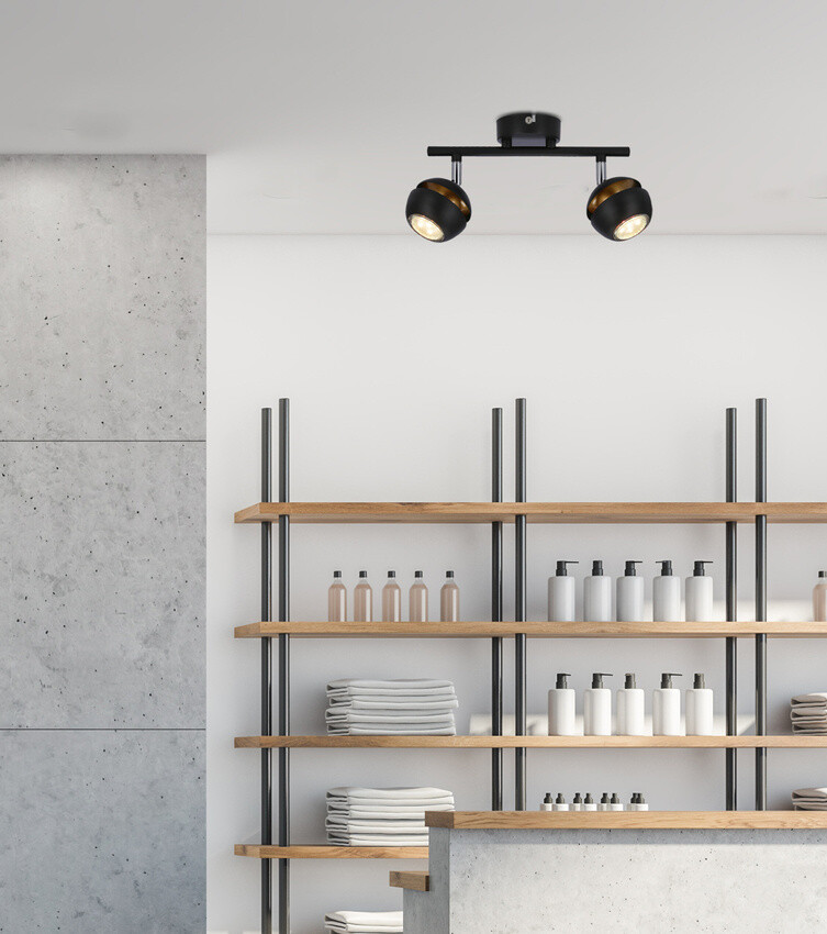 LED pásek Boni 2x3W GU10 černý