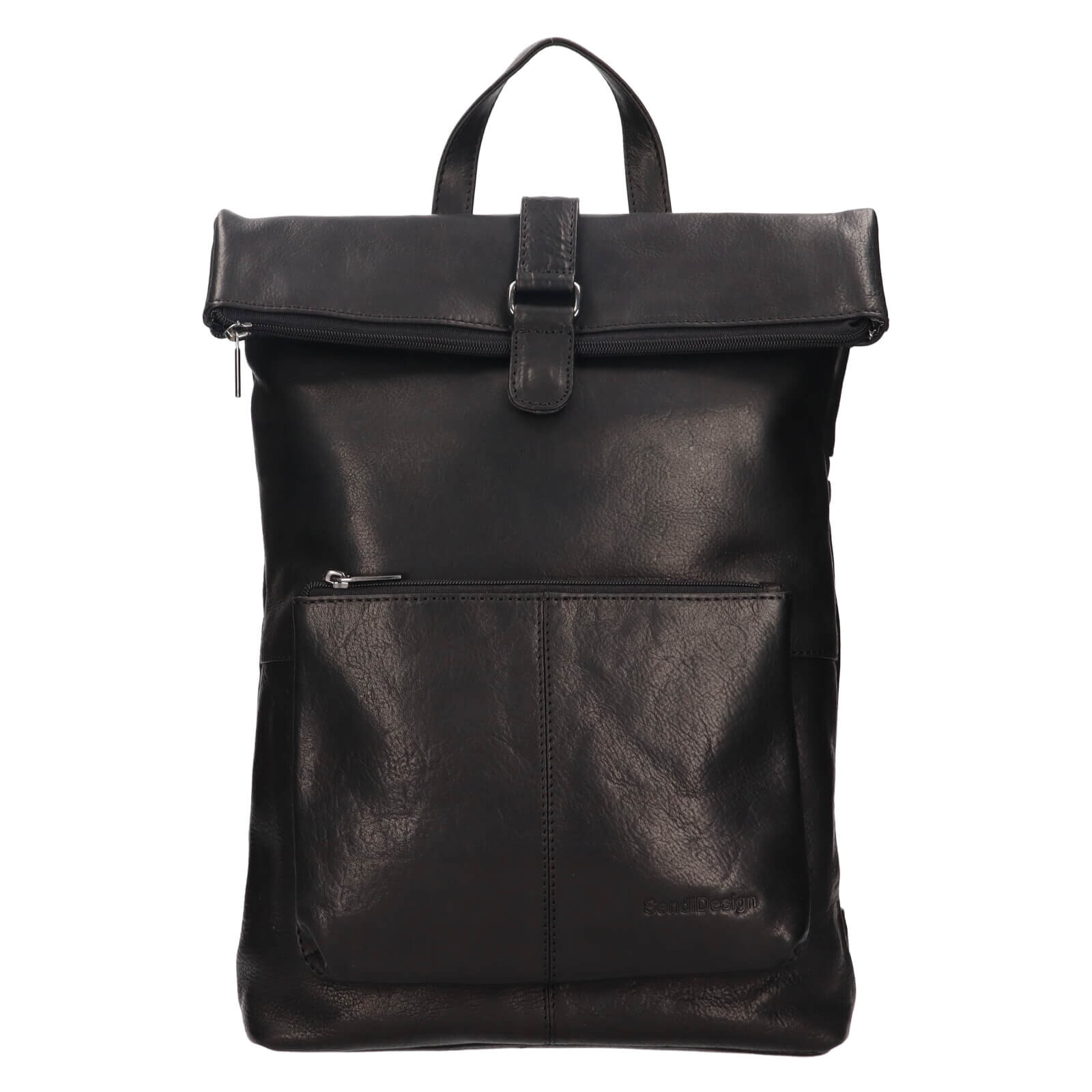 Trendy kožený batoh SendiDesign Alberta - černá