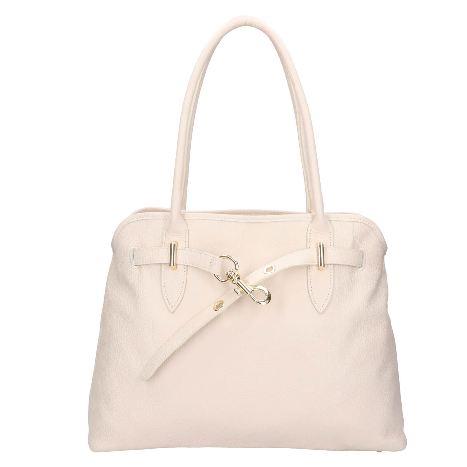 Dámská kožená kabelka Italia Sára - krémová