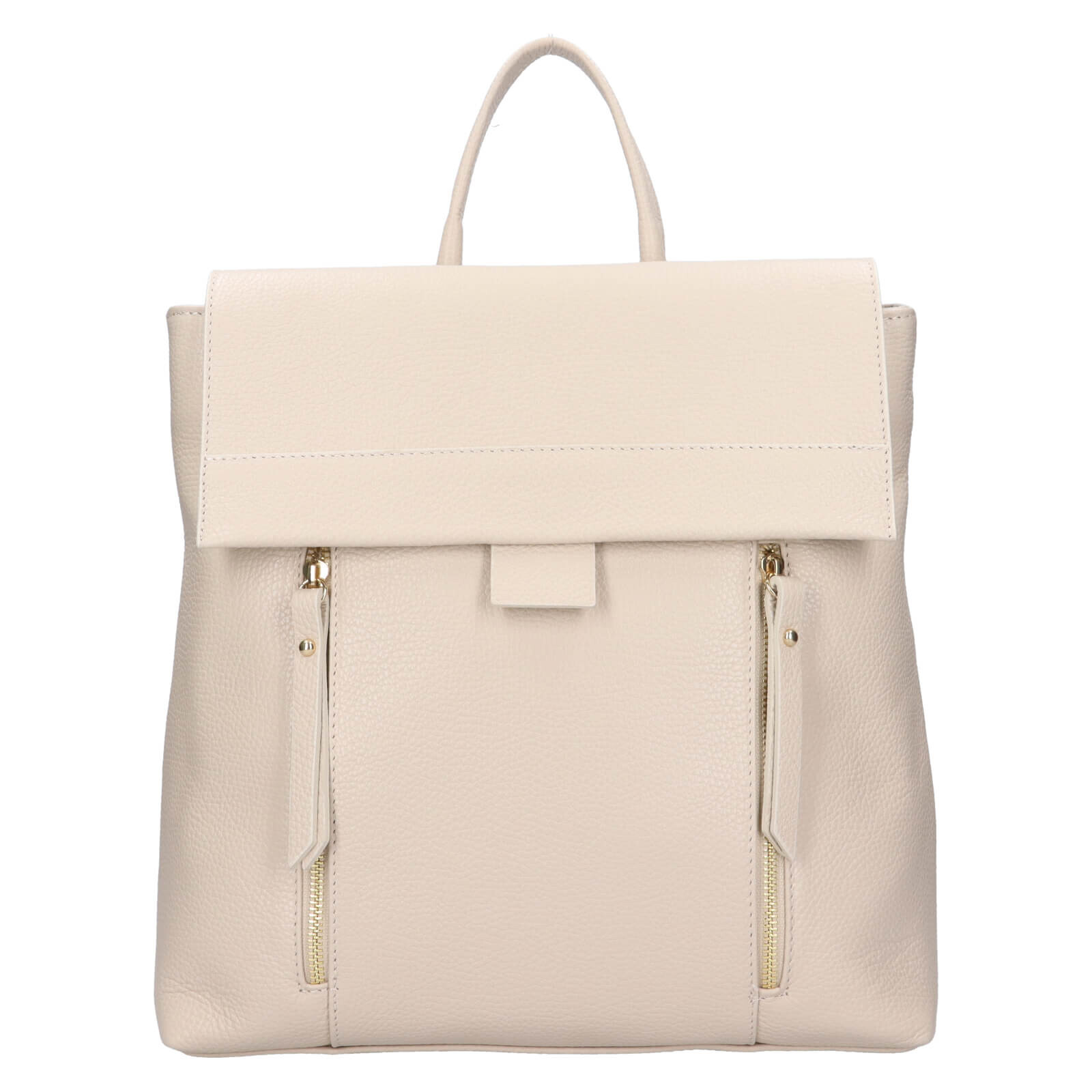 Dámský kožený batoh Italia Mokka - krémová