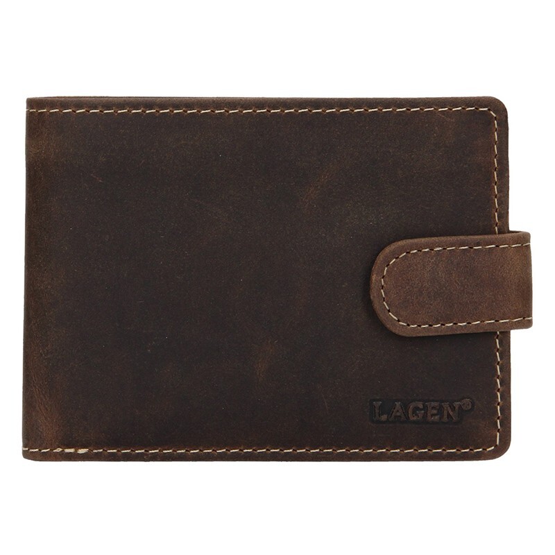 Pánská kožená peněženka Lagen Oleg - tmavě hnědá
