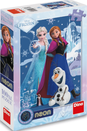 Puzzle Frozen: Kouzelné sestry 100 xl dílků neon