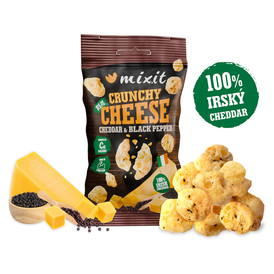 MIXIT Křupavý sýr do kapsy irský cheddar a černý pepř 20 g