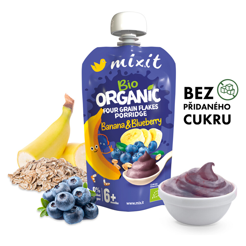 MIXIT Kapsička banán a borůvka BIO 110 g
