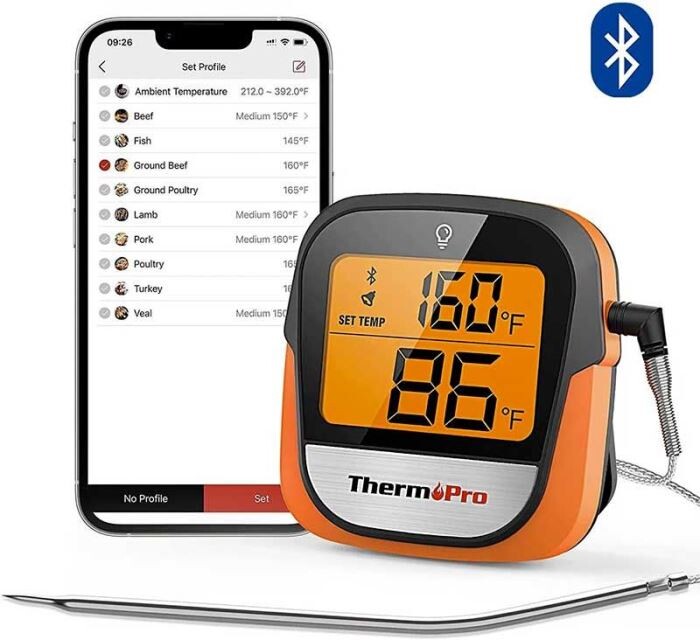 Teploměr Thermopro TP-901 potravinářský se sondou, bluetooth
