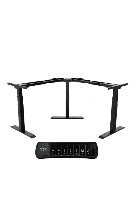 ERGO elektrická výškově nastavitelná podnož DEF 223 MTS Black rohová rozsah zdvihu 58 – 123,5 cm