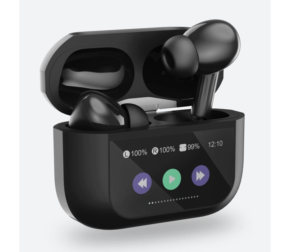 Bezdrátová sluchátka s LCD displejem černá