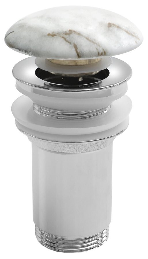 SAPHO Umyvadlová výpust 5/4“, click-clack, keramická zátka, 10-50, bianco carrara AR900BC