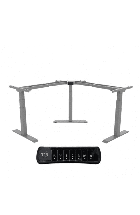 ERGO elektrická výškově nastavitelná podnož DEF 223 MTS Grey rohová rozsah zdvihu 58 – 123,5 cm