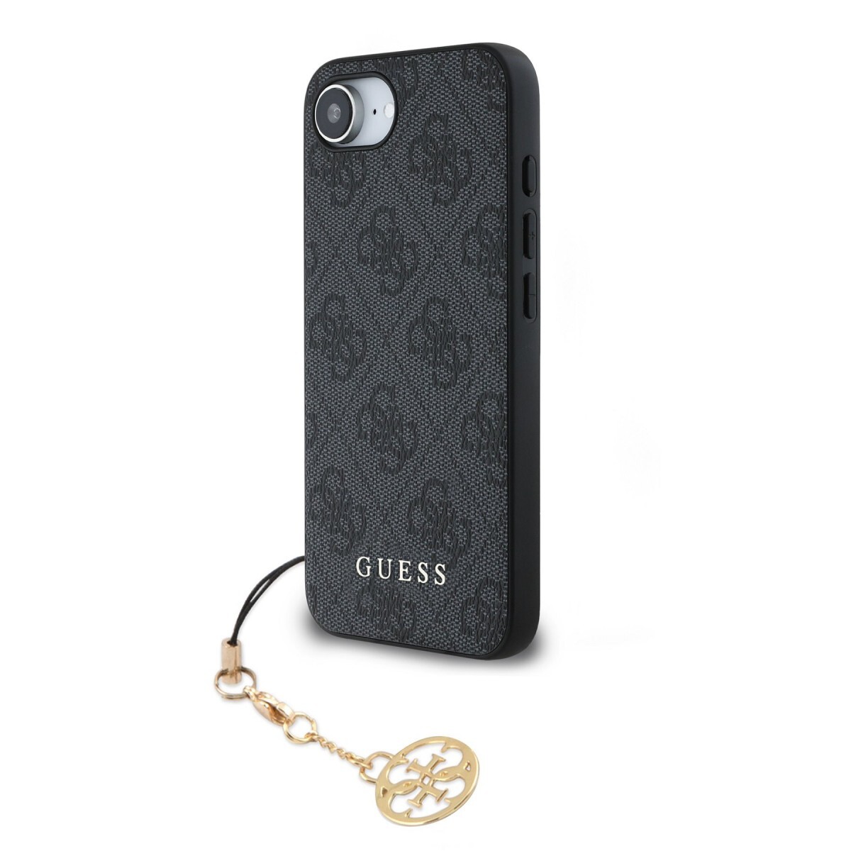 Zadní kryt Guess 4G Charm pro iPhone 16e Tone on Tone Grey
