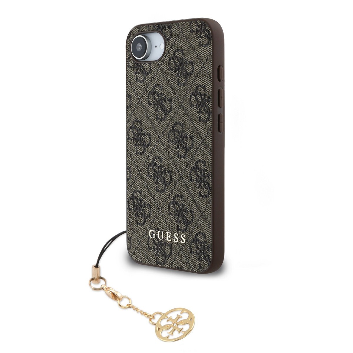 Zadní kryt Guess 4G Charm pro iPhone 16e Tone on Tone Brown