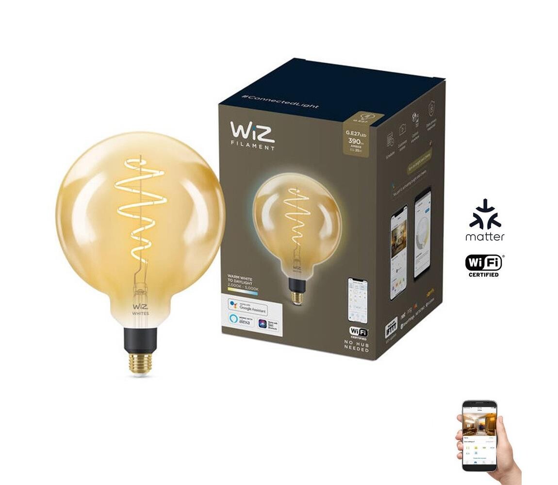 WiZ LED Stmívatelná žárovka VINTAGE G200 E27/6W/230V 2000-5000K CRI 90 Wi-Fi - WiZ