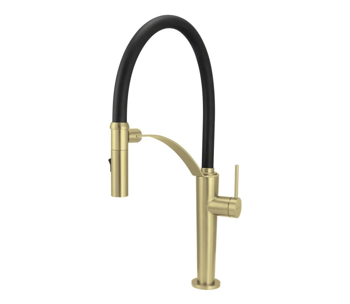 Deante Deante BRC_R72M - Dřezová baterie s flexibilním ramínkem CORDA kartáčovaná zlatá