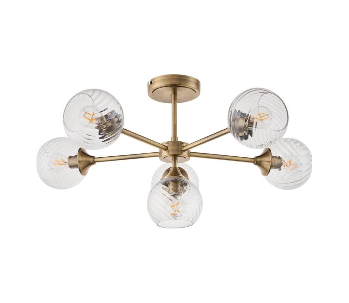 Endon Endon 103171 - Lustr na tyči ALLEGRA 6xE14/7W/230V mosaz/čirá