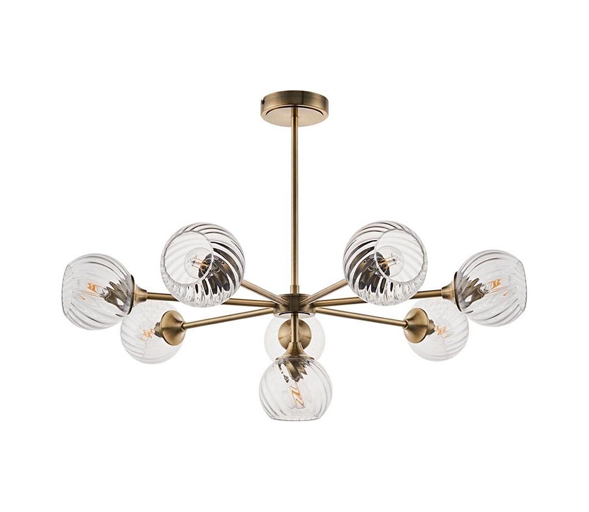 Endon Endon 103172 - Lustr na tyči ALLEGRA 8xE14/7W/230V mosaz/čirá