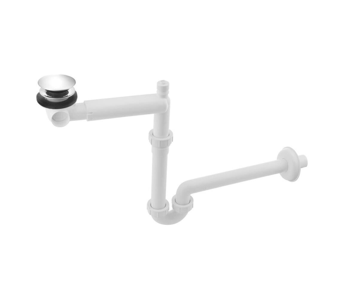 Bruckner Bruckner - Umyvadlový sifon s výpustí CLICK-CLACK DN32 bílá/lesklý chrom