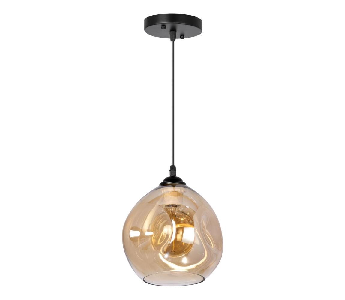 Lustr na lanku 1xE27/60W/230V černá/kouřová