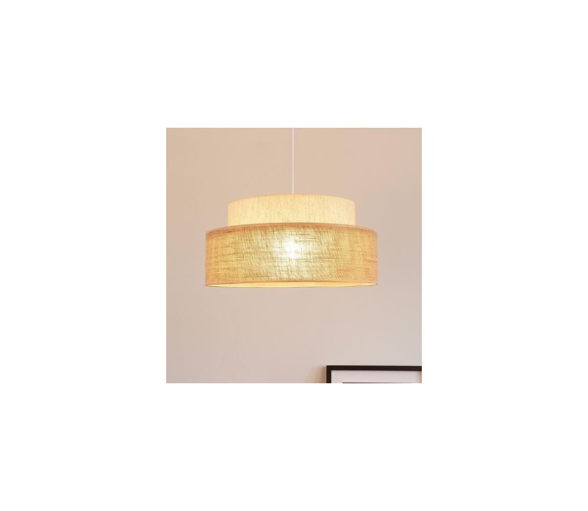 Lustr na lanku BOHO 1xE27/60W/230V bílá/béžová