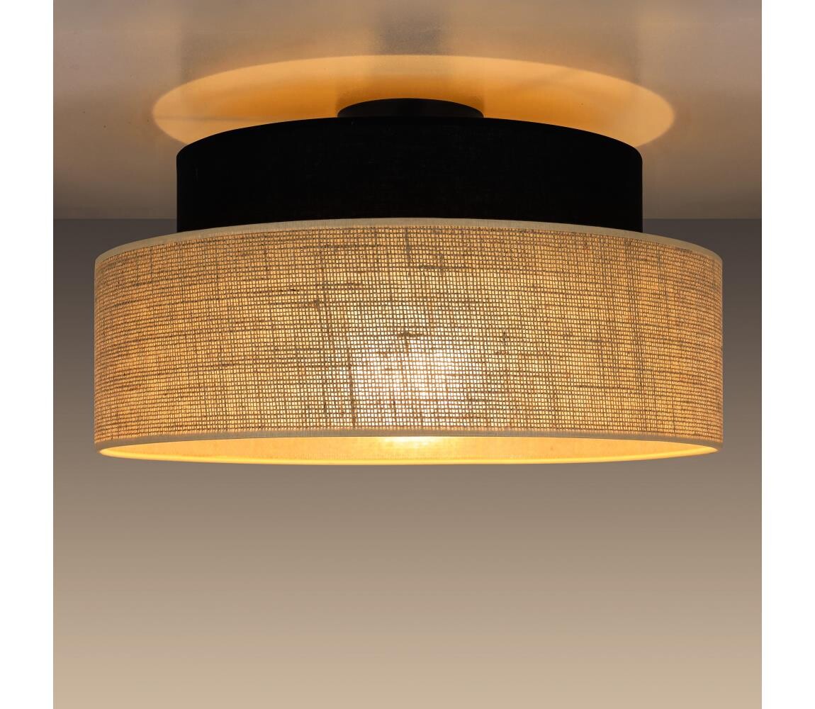 Stropní svítidlo BOHO 1xE27/60W/230V černá/béžová