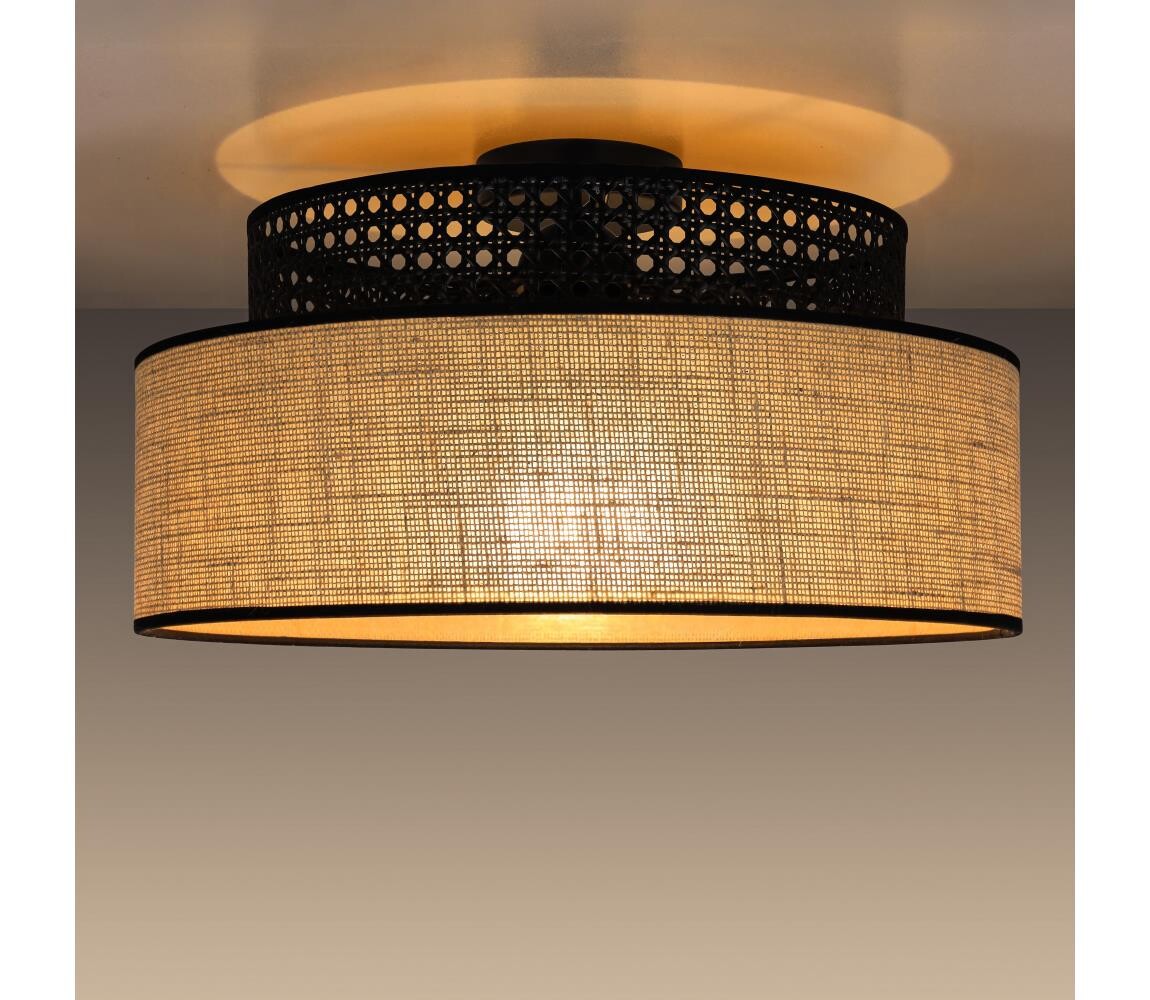 Stropní svítidlo BOHO 1xE27/60W/230V černá/ratan