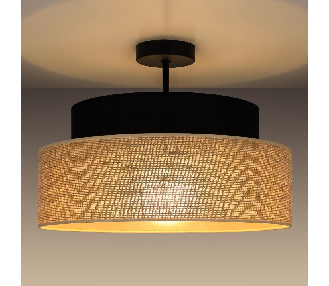 Přisazený lustr BOHO 1xE27/60W/230V černá/béžová