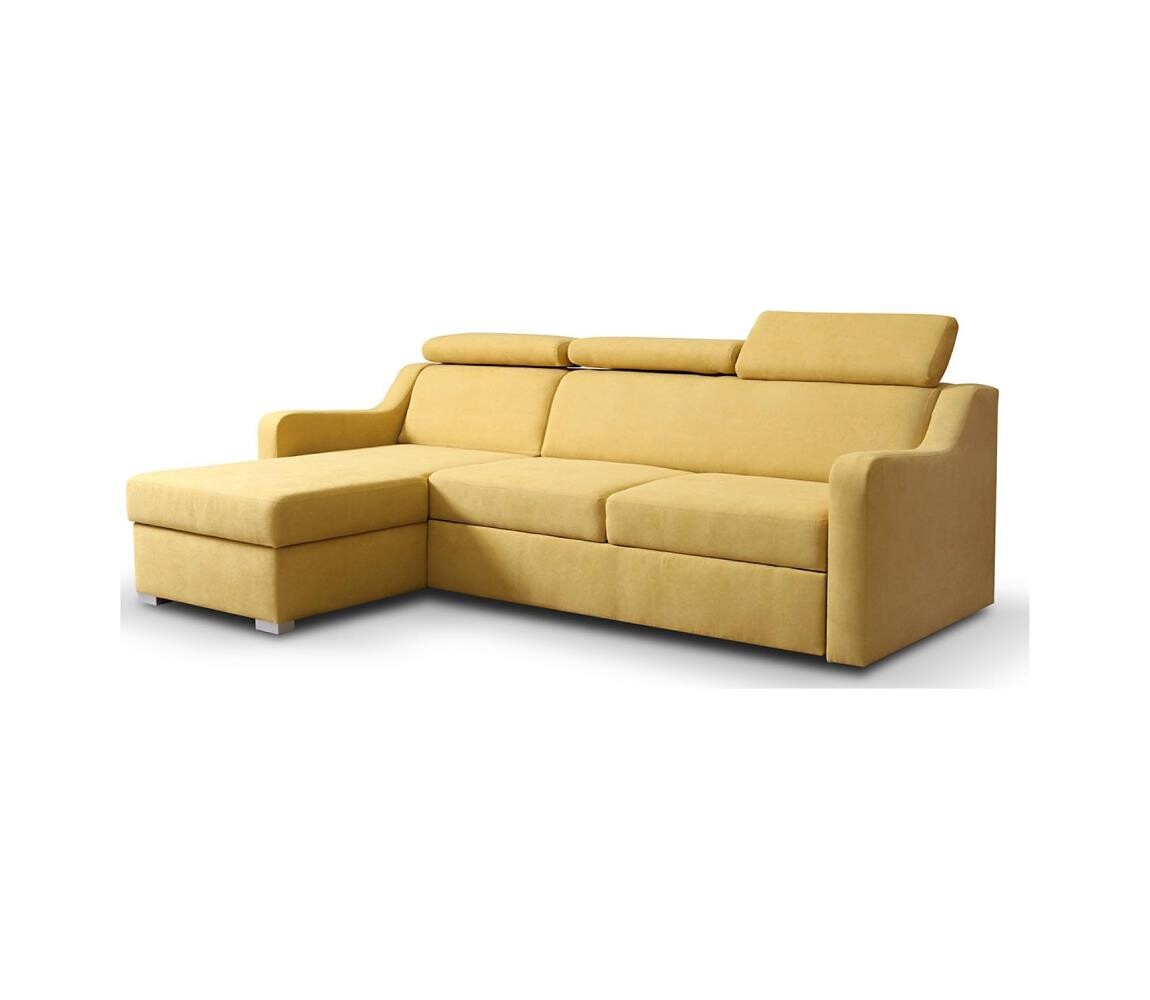 PIONIER-LUBNICE Univerzální rozkládací rohová sedací souprava s úložným prostorem PORTO žlutá