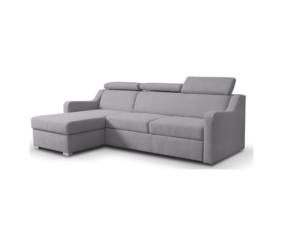 PIONIER-LUBNICE Univerzální rozkládací rohová sedací souprava s úložným prostorem PORTO šedá