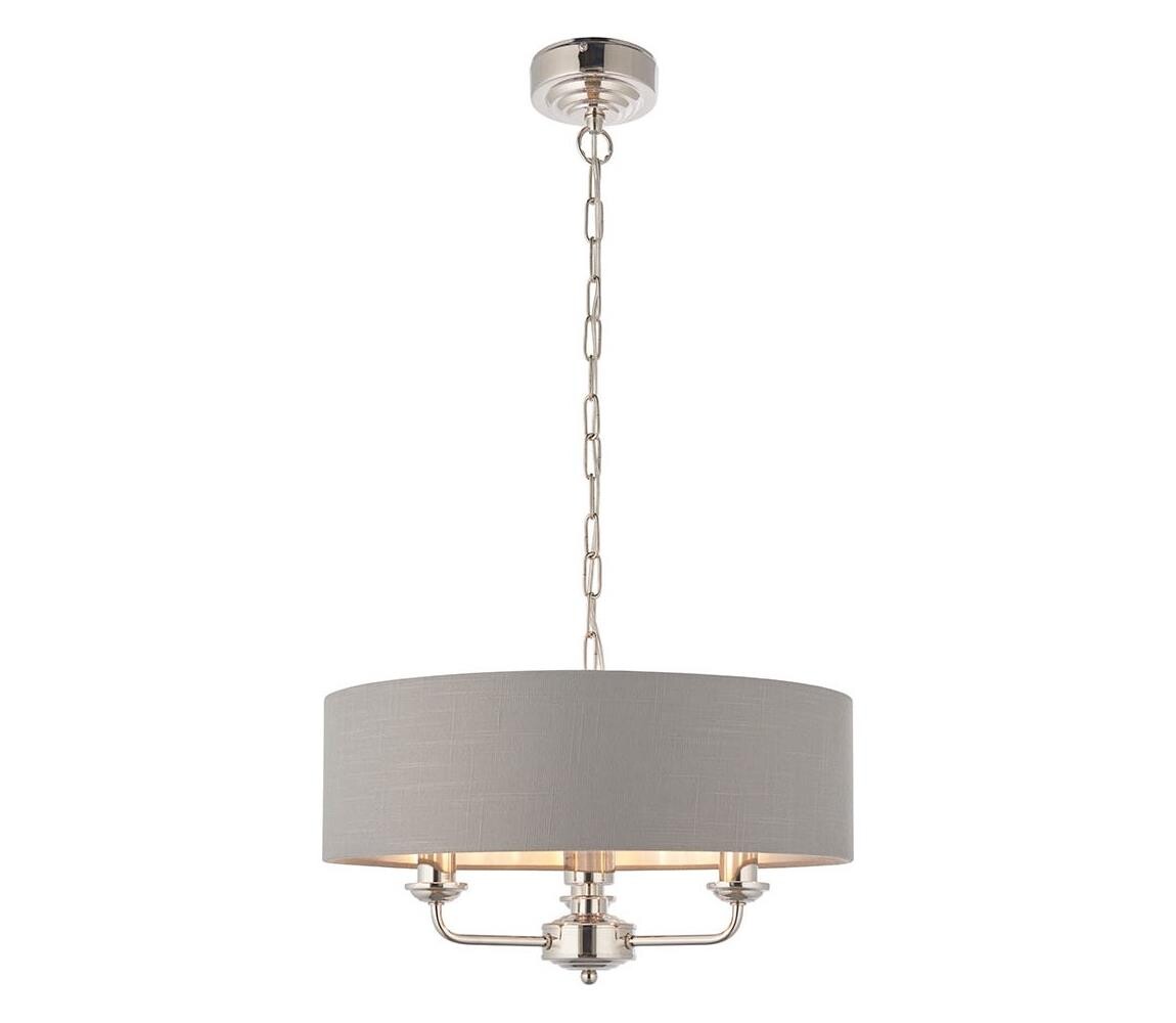 Endon Endon 94377 - Lustr na řetězu HIGHCLERE 3xE14/40W/230V šedá/lesklý chrom