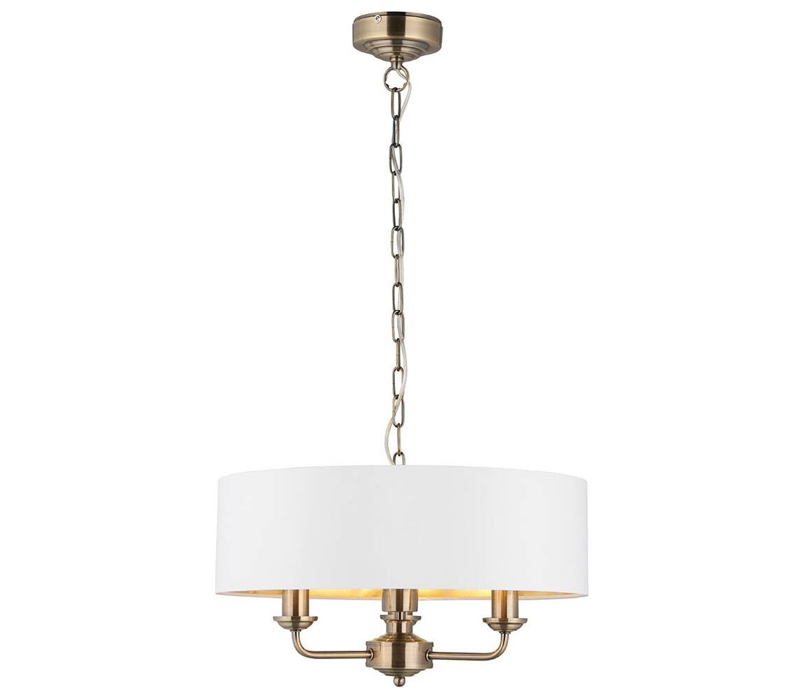 Endon Endon 98934 - Lustr na řetězu HIGHCLERE 3xE14/40W/230V bílá/mosaz