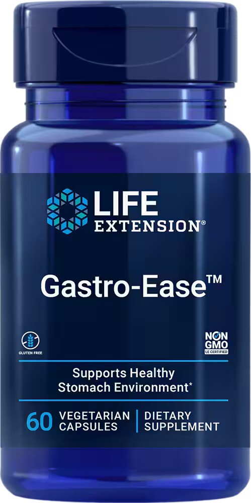 Life Extension Gastro-Ease™, podpora žaludku, 60 rostlinných kapslí