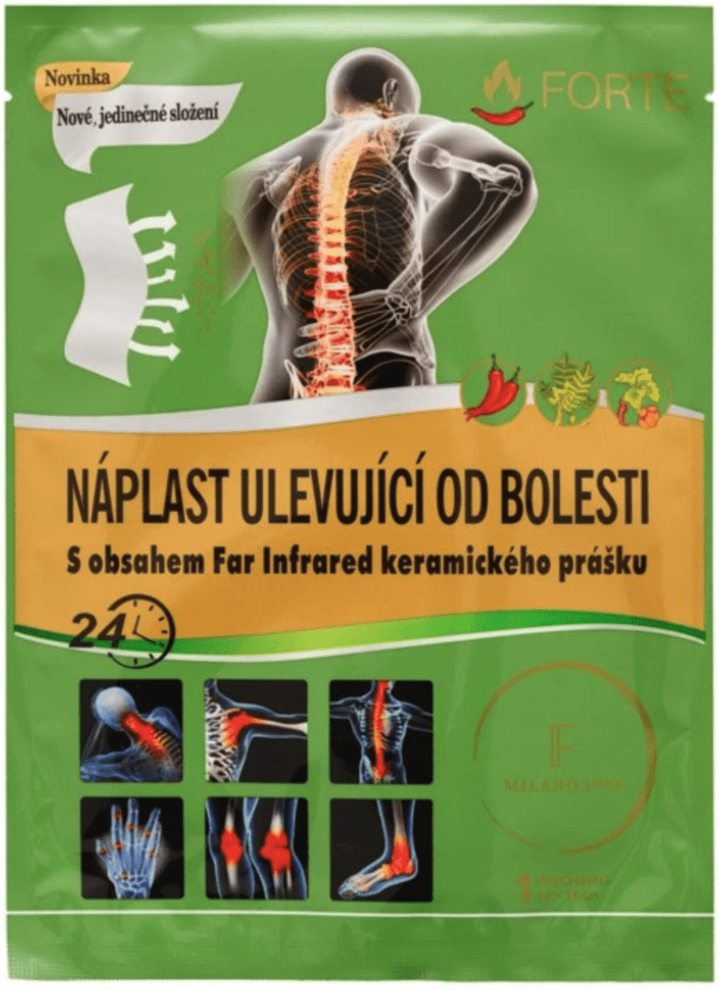 Nabolest Forte FORTE Hřejivá náplast s kapsaicinem a keramickým práškem Far Infrared