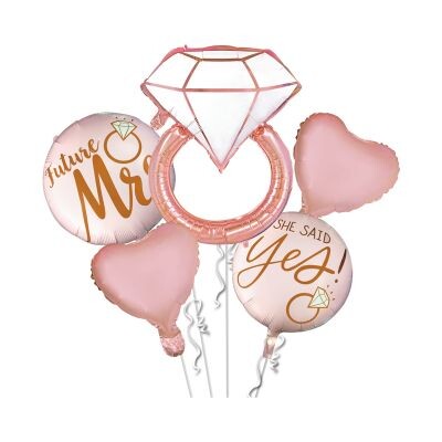 Balónky fóliové Rozlučka se svobodou rose gold 5 ks Albi