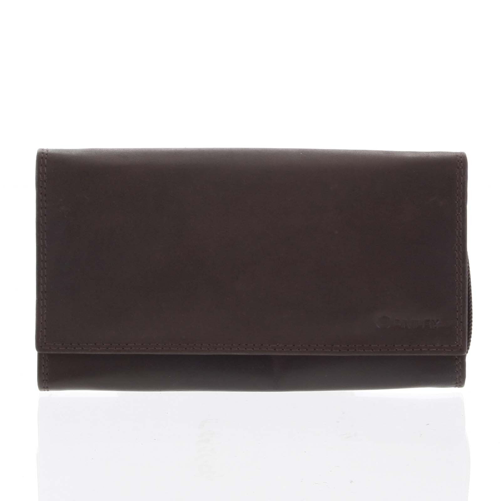 Dámská klasická tmavě hnědá kožená peněženka - Diviley Svemir hnědá