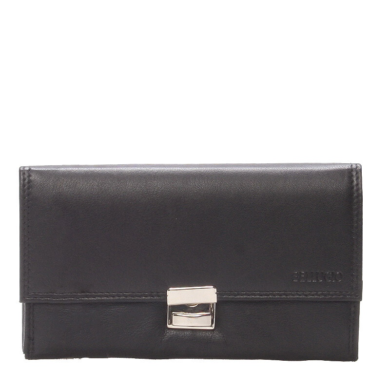 Velká kožená kasírtaška černá - Bellugio Basileia 2 černá