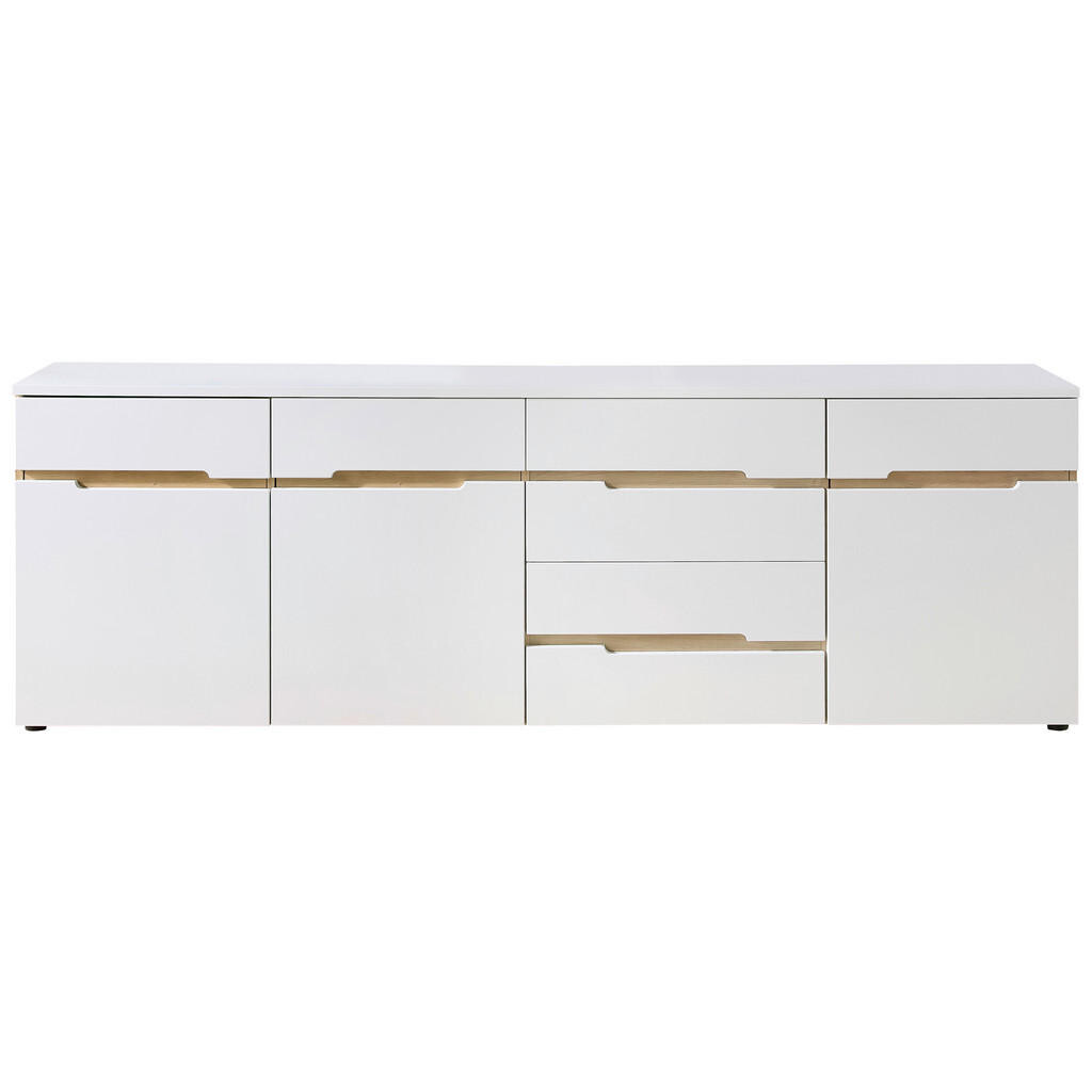 Carryhome ŠIROKÁ KOMODA, bílá, dub artisan, 165/82/44 cm