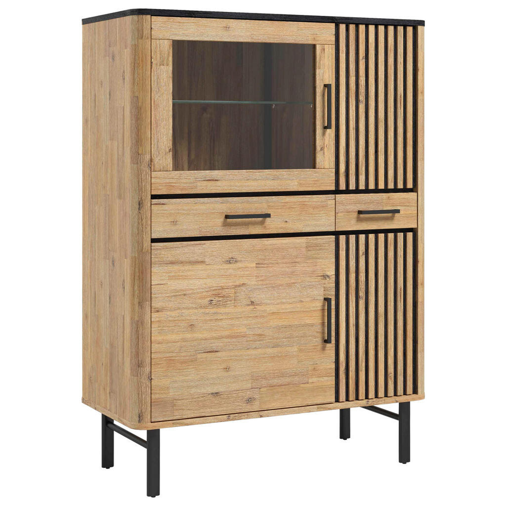 Landscape VYSOKÁ KOMODA, akácie, černá, barvy akácie, 100/140/45 cm