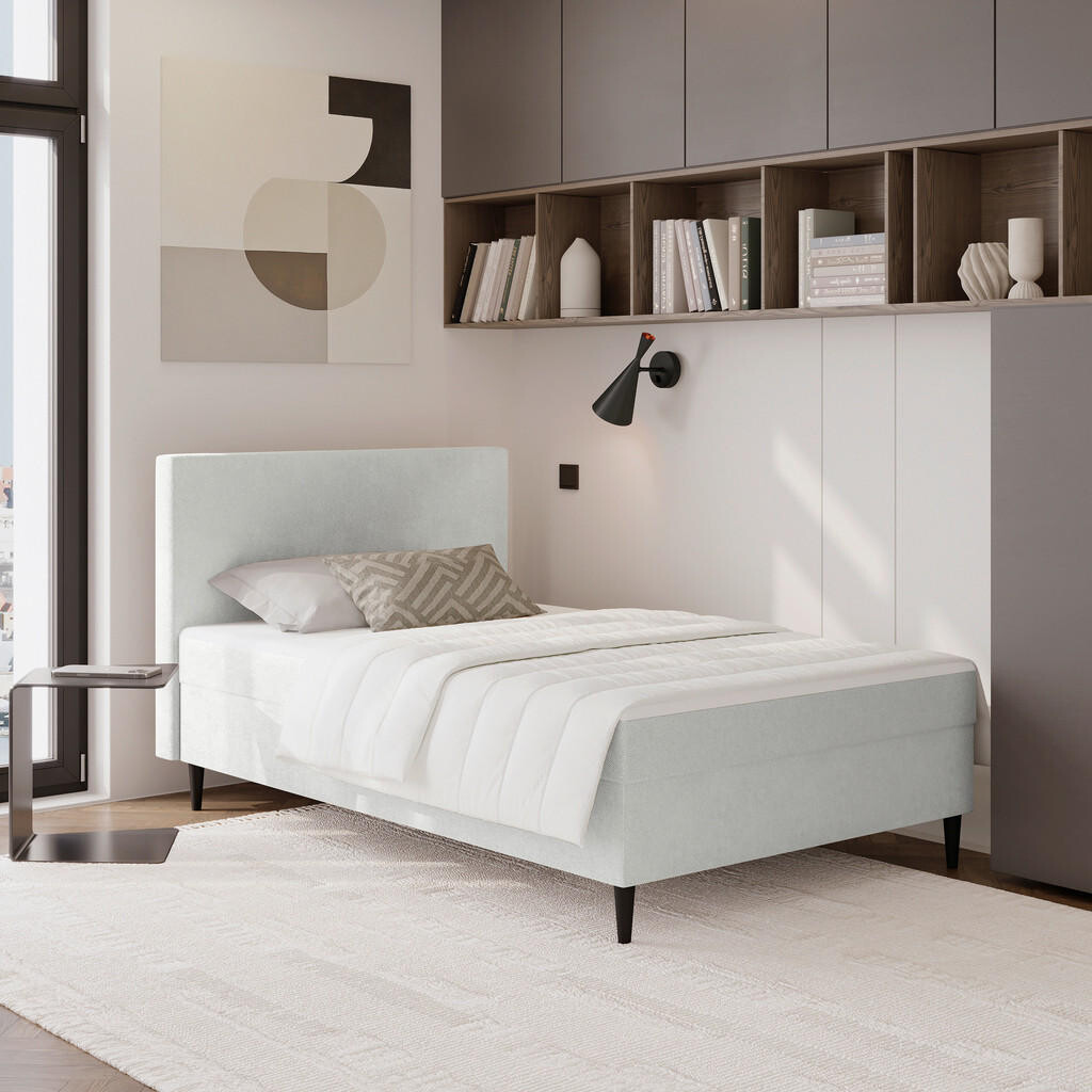 P & B AMERICKÁ POSTEL, 90/200 cm, šedá