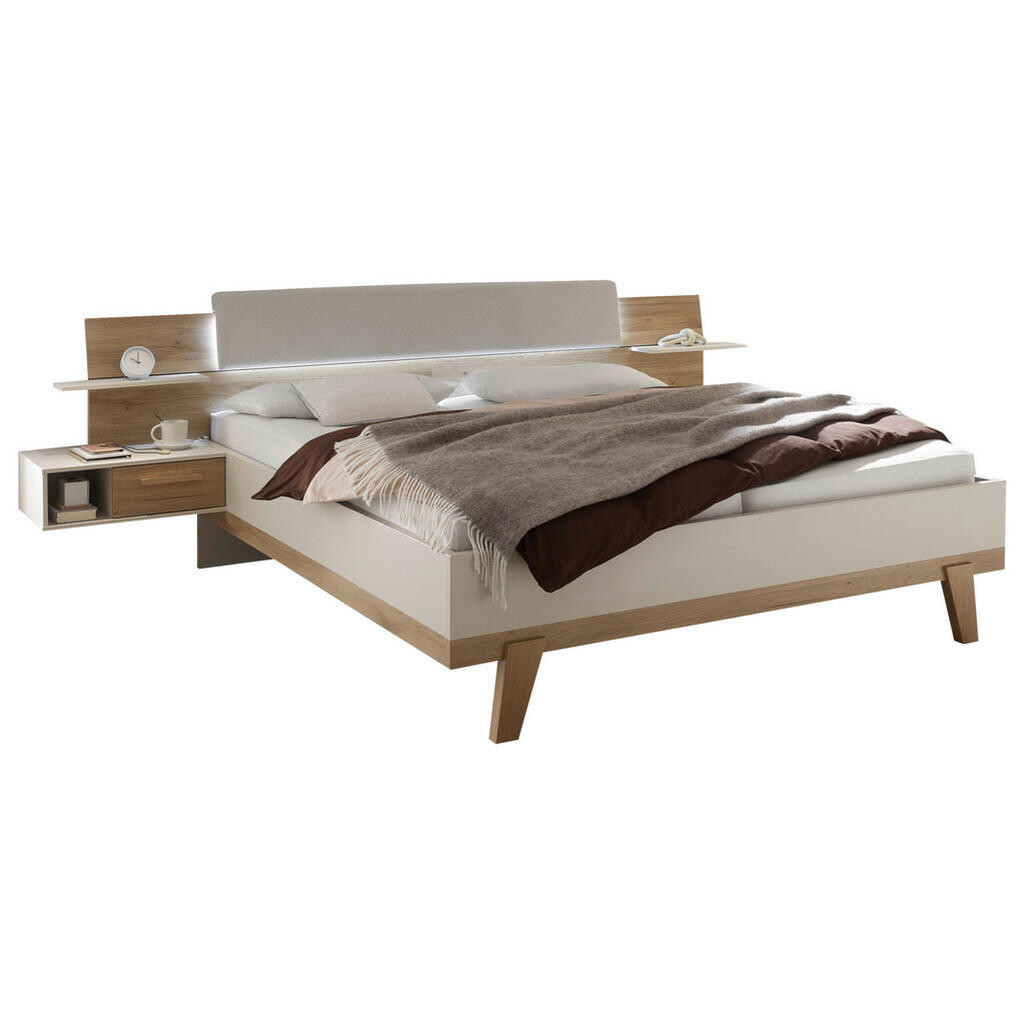 Xora POSTELOVÁ SESTAVA, 180/200 cm, barvy dubu, kašmírová