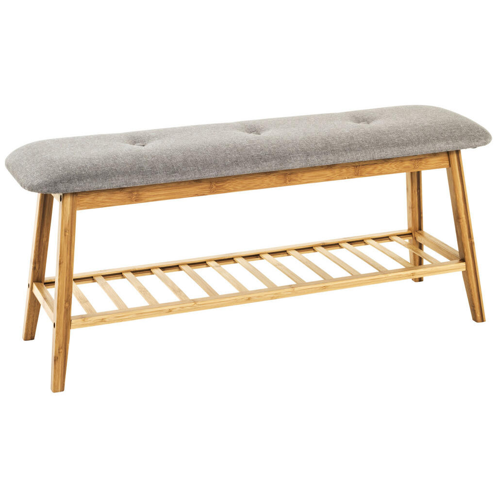 Xora LAVICE S BOTNÍKEM, šedá, přírodní barvy, 100/44/30 cm