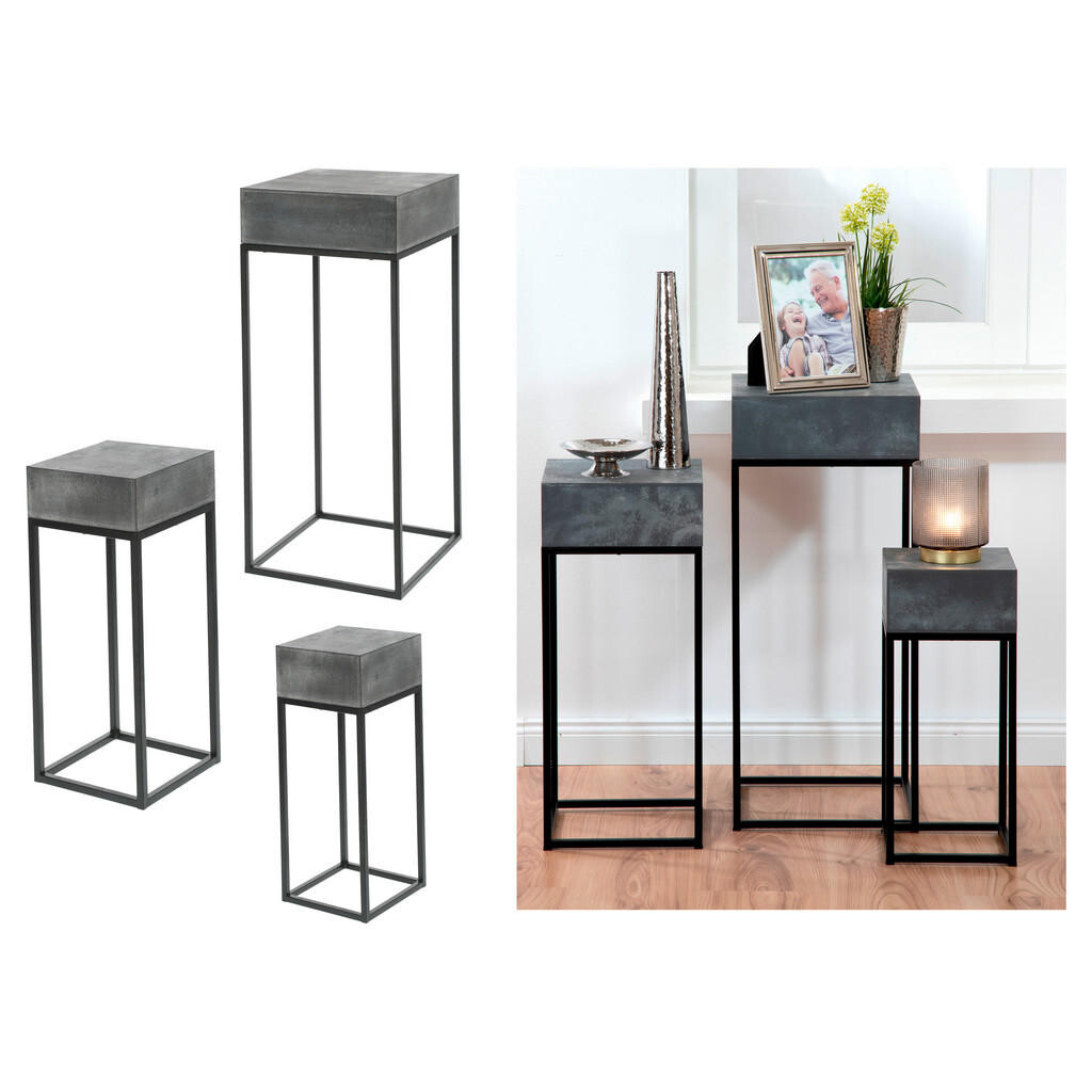 XXXL SCHODY NA KVĚTINY, kov, kámen, 30/70/30 cm