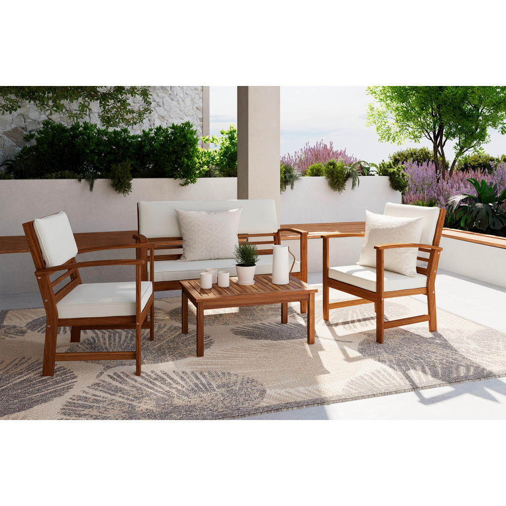 Ambia Garden TERASOVÁ SEDACÍ SOUPRAVA dřevo, vlnitá lepenka